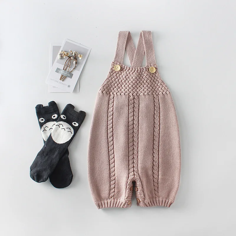 Backless Sweater Off Shoulder Jumpsuit Toddler Kid Baby Girls Knitted Rompers Winter Autumn Children Girl Clothing One-pieces | Детская