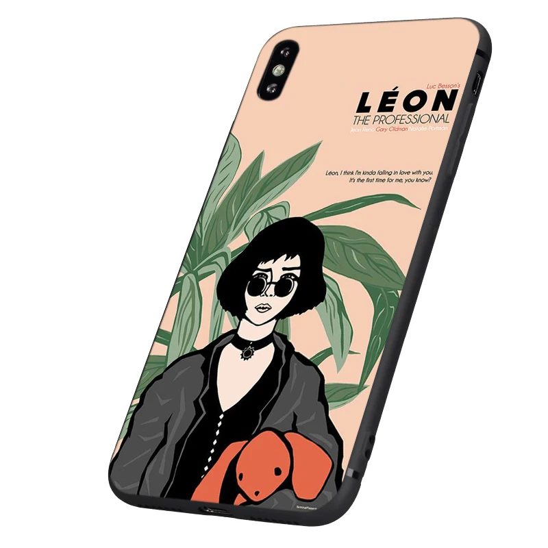 Черный чехол ТПУ для iphone 5 5s se 6 6s 7 8 plus x 10 чехол силиконовый чехол для iphone XR XS 11 pro MAX чехол leon the professional