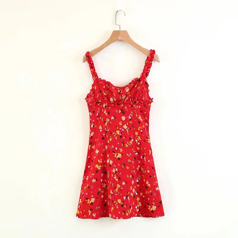 Летнее платье на пуговицах женское винтажное шифоновое с цветочным рисунком