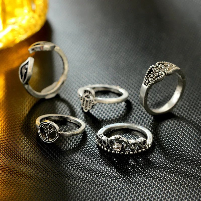 IFFURMON Винтаж кольца для Для женщин турецкий Hasma миди с кольцом комплект Anillos