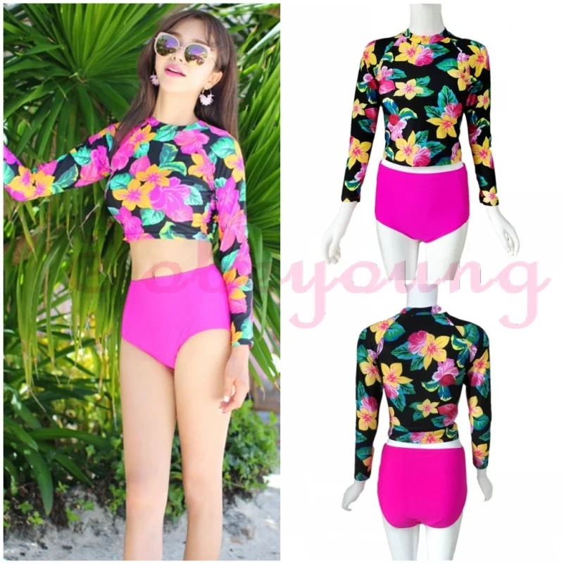 2017 Новый Сексуальный Цветочный Длинным Рукавом Купальники Бинты Женщин Серфинга
