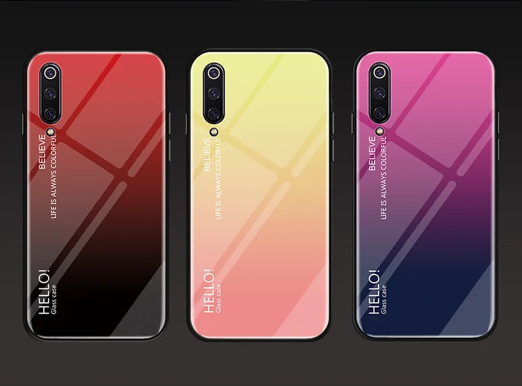 Глянцевый чехол из закаленного стекла для Xiao mi 9 mi x 2S Re mi Note 7 Note 5 Pro Note 6 mi 8 Lite POCOPHONE F1 Aurora градиентный чехол