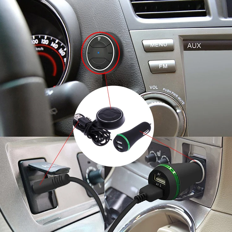 NFC Bluetooth V4.0 автомобильный комплект аудио AUX приемника громкой связи Dual USB Зарядное
