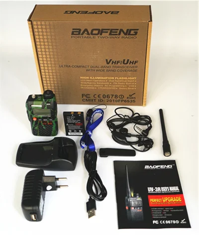 Baofeng двухстороннее радио UV-3R двухдиапазонный fm-передатчик UV3R рация портативная CB радио мини-радиоприемник беспроводной домофон - Цвет: Camouflage with Box