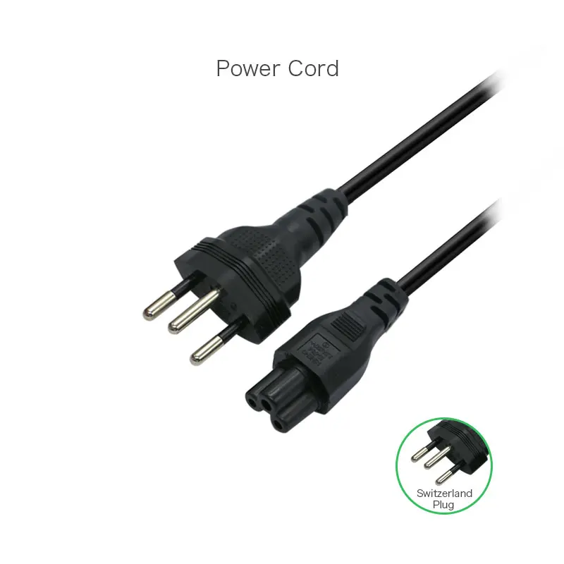 

100% Original Switzerland plug New Original Universal 3 Prongs Switzerland Plug AC Computer Adapter Power Cord Cable 100CM