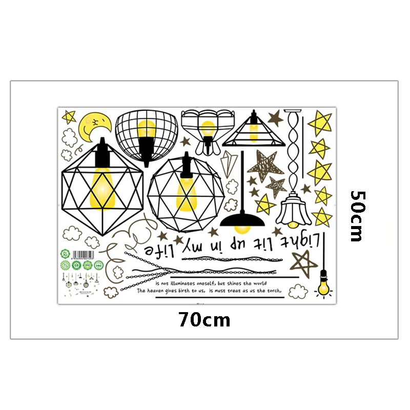 Пентагон проволочная подвеска Наклейка на стену в виде лампы спальня гостиная
