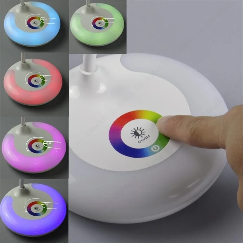Дешево BDBQBL 3 уровня Сенсорное RGB основание для защиты глаз, ночная затемняемая Светодиодная настольная лампа, USB зарядка, книжный светильник для чте... Скидка BDBQBL 3 уровня Сенсорное RGB основание для защиты глаз, ночная затемняемая Светодиодная настольная лампа, USB зарядка, книжный светильник для чте...