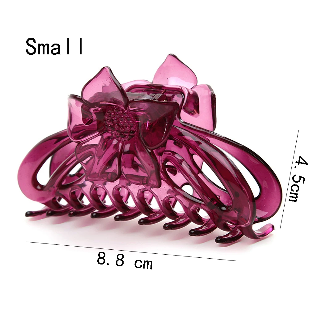 ZXDJHELF Simple Korean Acrylic Flower Hairpin Plastic Solid Color Women Crab Hair Claws Headwear Oranment Accessories F059 |