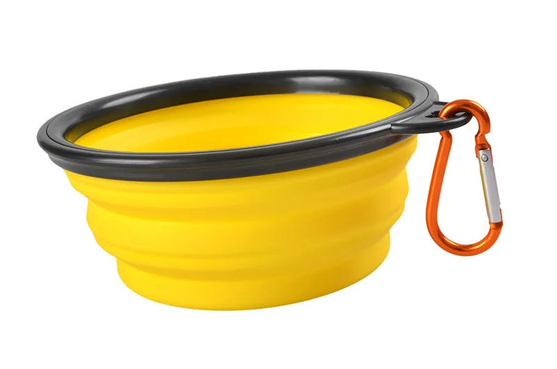 K Folding Dog Bowl Outfit Portable Travel Bowl Dog Feeder Water Food Container Silicone Small Mudium Dog Pet Tools - Цвет: K