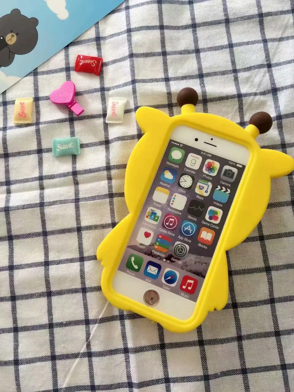 Korean Cartoon Cute 3D Bear Case for Apple iPhone XR XS Max Soft Silicon Protective Shell Cover 6S 7 8 Plus X |
