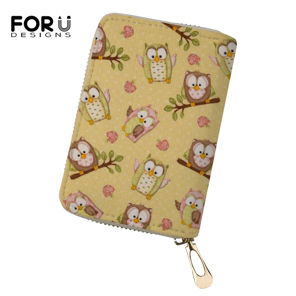 FORUDESIGNS/женские визитницы из искусственной кожи с рисунком мультфильма модные