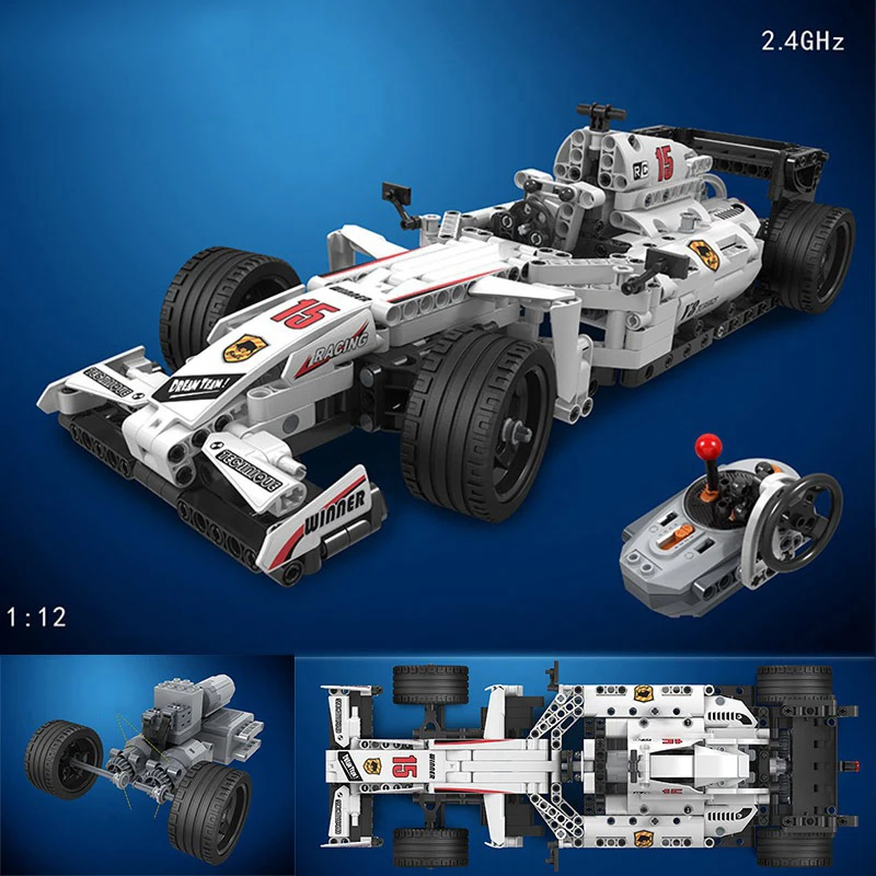 Новинка 729 шт Technic MOC F1 Supercars пульт дистанционного управления RC гоночный автомобиль электрический Technic городской строительный блок кирпичи Детские модели DIY игрушки
