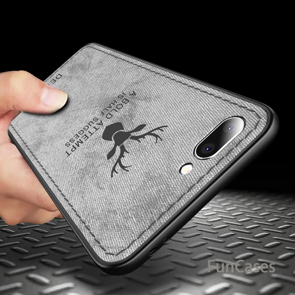 For Xiaomi Mi 8 Lite Case Retro Cloth Skin Deer Pattern Shockproof Cover A2 A1 Fabric Soft TPU Hard (E1213) | Мобильные телефоны и