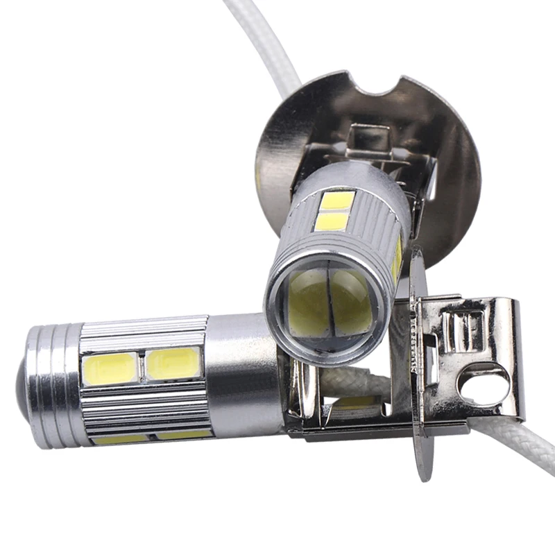 2 шт. автомобильные H1 H3 10 Вт 5630 5730 SMD светодиодные Белые Противотуманные фары для