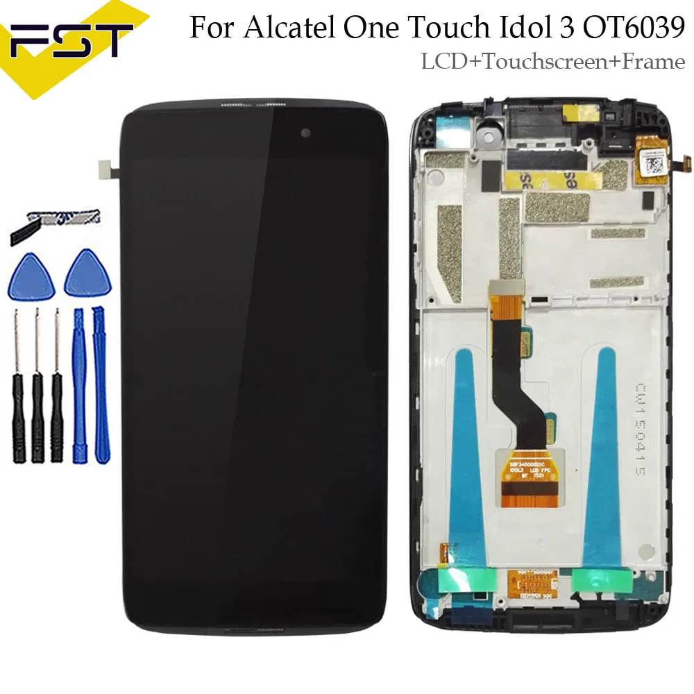 Черный для Alcatel One Touch Idol 3 OT6039 6039 6039A 6039K 6039Y ЖК дисплей кодирующий преобразователь