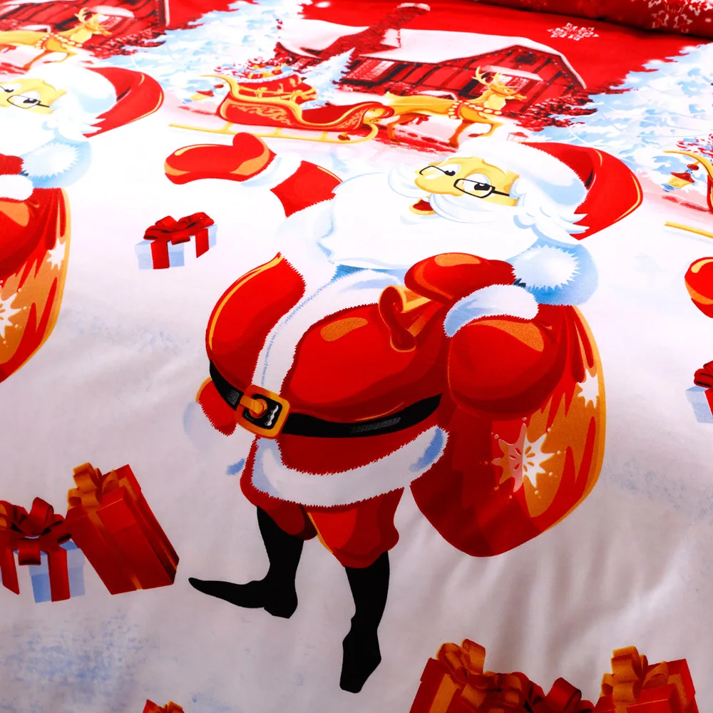 3D и мультипликационным принтом «Merry Christmas Санта Клаус комфорт постельное бельё Стёганое одеяло чехол+ подушка чехол 3 шт. Детские подкладке; детская куртка на подкладке из хлопка; комплекты постельного белья