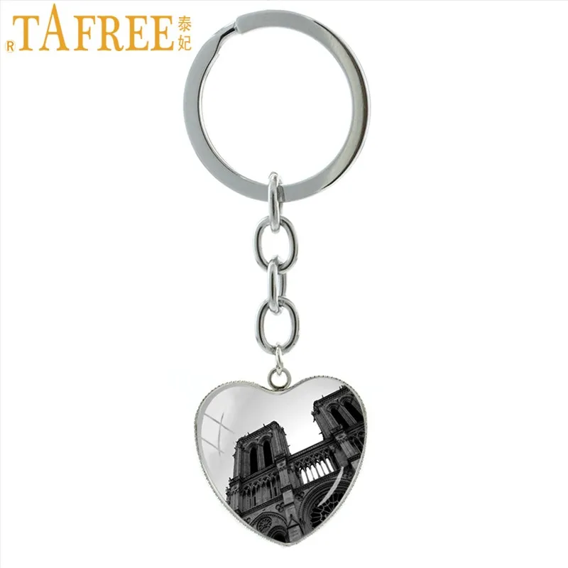 E702 TAFREE брелки палец рок металлические здания Нотр-Дам де Пари Эйфелева Башня Биг-Бен художественное изображение металлические брелки E699 - Цвет: E702