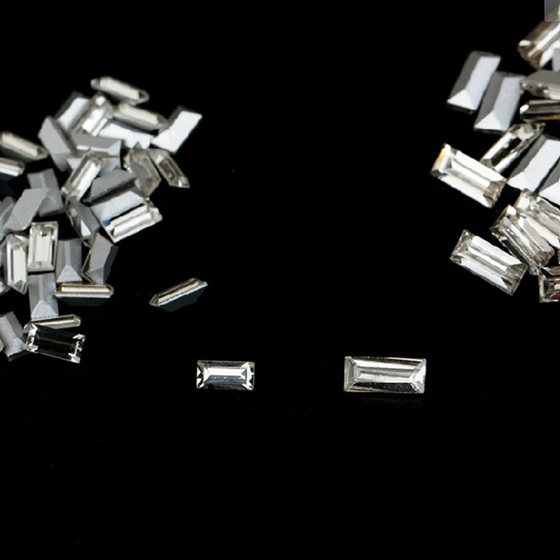 

Rectangle Stone Pointed Back Glass Crystal Rhinestones White Stone DIY Headpiece Jewelry Accessories Phone/Clothing Decoration