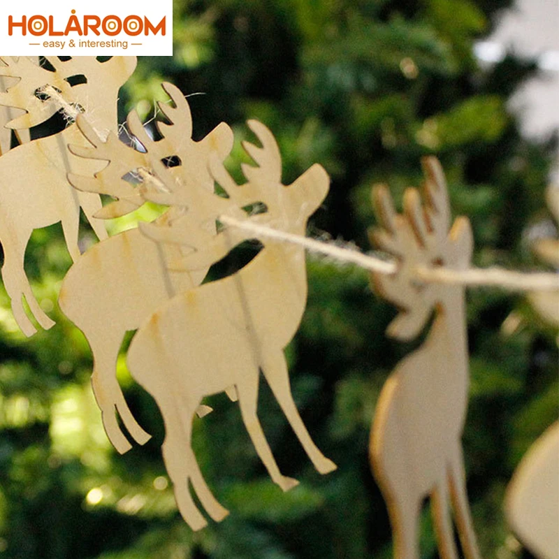 

10 шт./компл. DIY рождественская елка, веревка, Рождественская Деревянная звезда/Колокольчик/дерево/олень, украшение, креативная резьба, Новог...