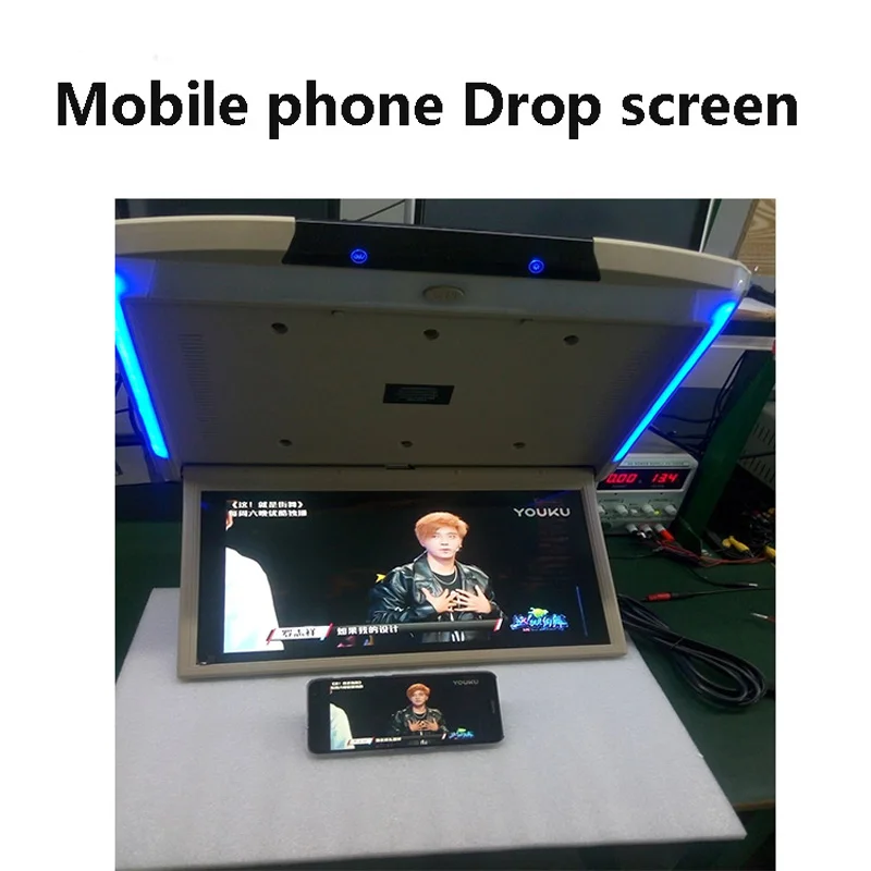 Монитор в машине 12,5 дюймов Android 8,1 откидной экран на крышу автомобиля wifi/HDMI/USB/SD/FM/Bluetooth/динамик/игра MP5 Потолочный телевизор для автомобиля