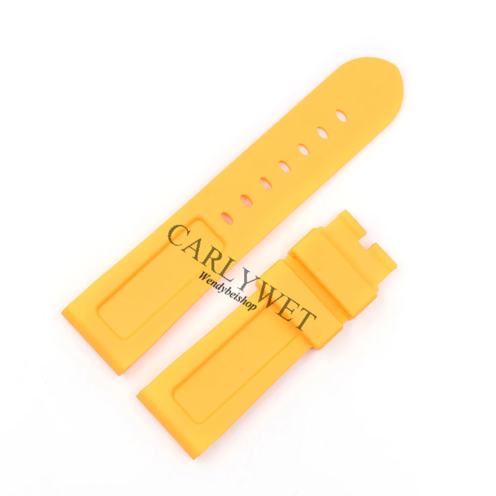 CARLYWET 24 мм мужской желтый водонепроницаемый силиконовый резиновый сменный t