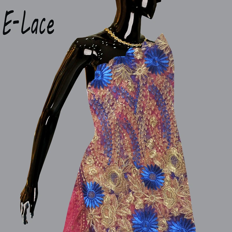 Кружевная ткань с пайетками 2017 последние блестка блесток ткани Высокое качество