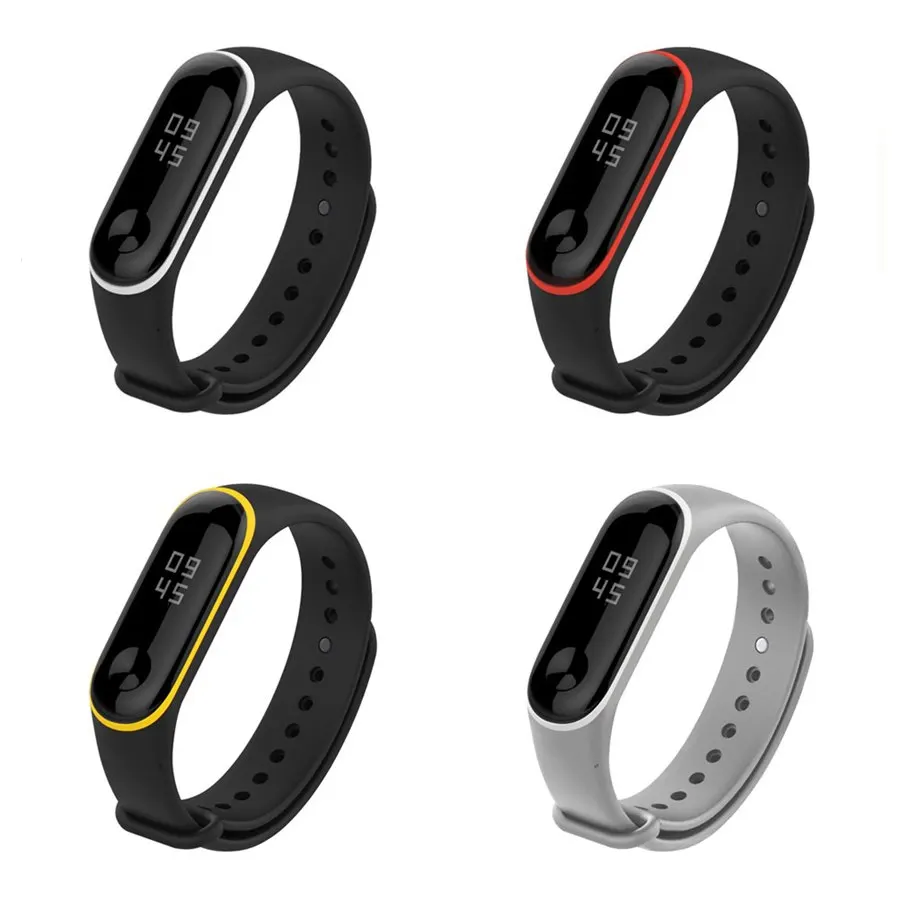 Ремешок силиконовый для Mi Band 3 двухцветный спортивный фитнес браслет Xiaomi