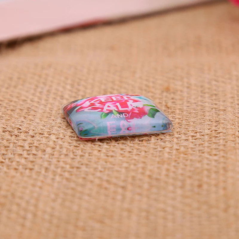 10/15/20/25MM English Alphabet Pattern Square Handmade Photo Glass Cabochons & Glass Dome Cover Pendant Cameo Settings