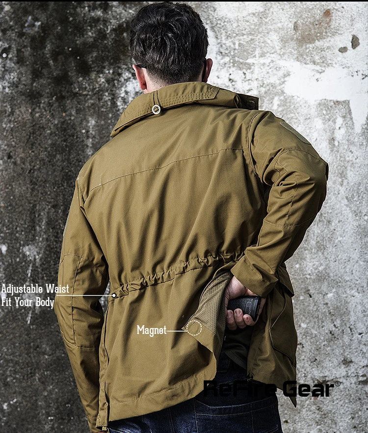 Refire gear армейская полевая тактическая куртка мужская водонепроницаемая Rip-stop камуфляжная военная куртка Осенняя ветровка с несколькими карманами