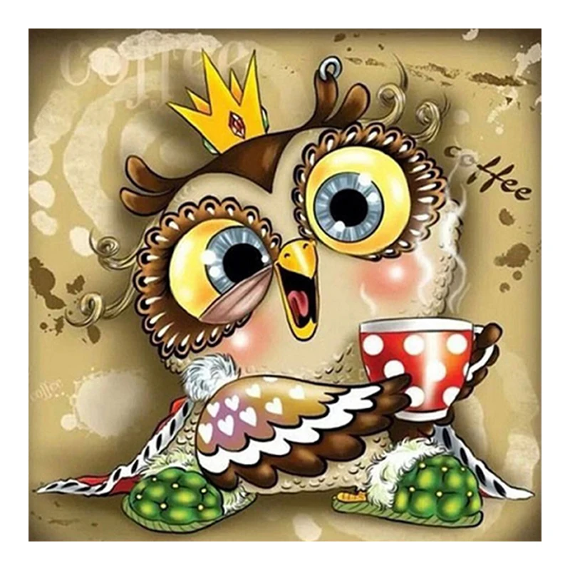 

5D алмазная вышивка «сделай сам», живопись, Сова, полная смола, вышивка крестиком, мультяшная мозаика, картина Стразы ручной работы, подарок д...