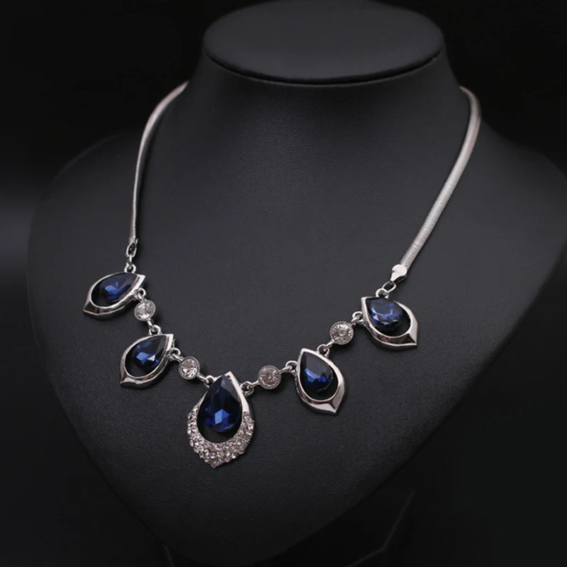 Винтажное геометрическое ожерелье с кристаллами для женщин классическое