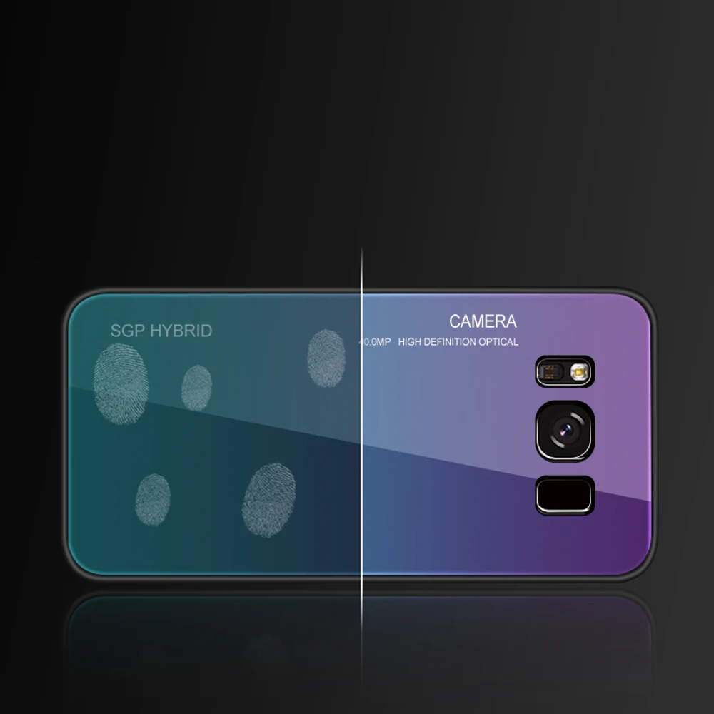 Градиентный чехол из закаленного стекла для телефона Samsung Galaxy s8 s9 s10 Plus S10E на