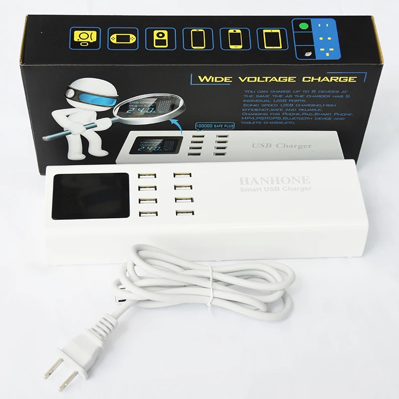 Высокое качество Смарт USB Зарядное устройство 8 Порты Led Дисплей стандарта ЕС США