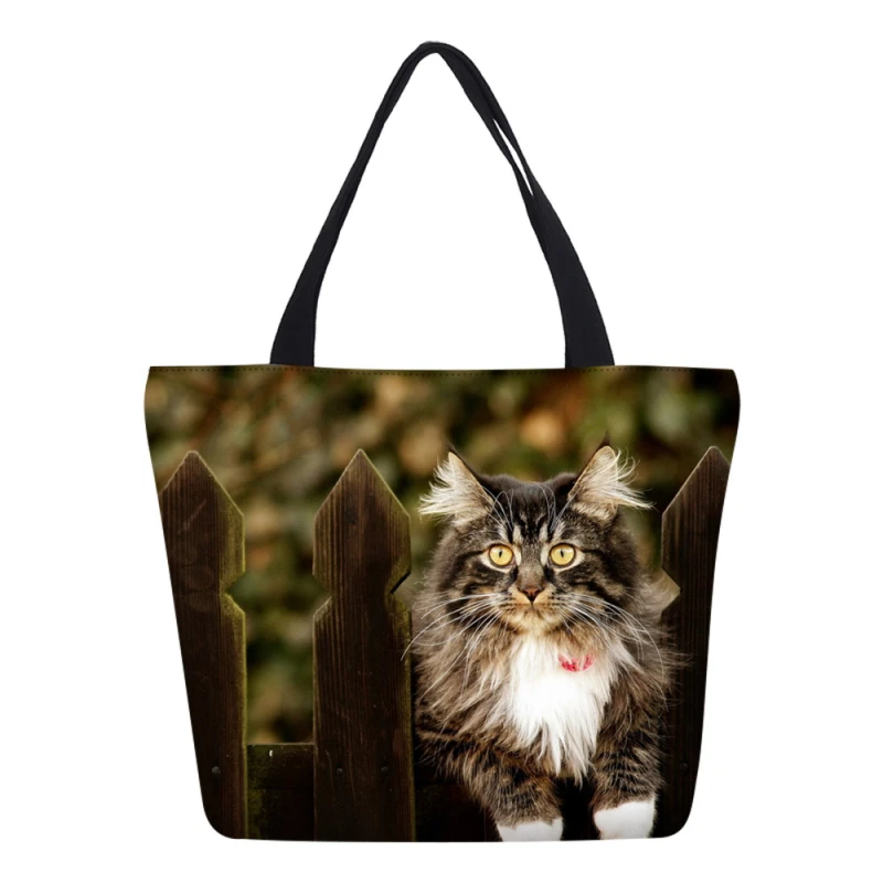 Hynes Eagle Canvas Hangbags Women Cute Cat Dog Crossbody Bags Shoulder Bag Female Foldable Portable Casual Tote Bolsos Mujer | Багаж и