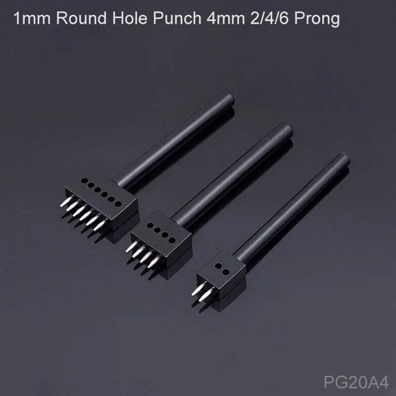 Round Punch 4PCS Инструменты для шитья кожи инструменты для рукоделия ручной Набор для вышивки шило Вощеная наперстенная нить для шитья кожи, холст - Цвет: Round Punch 4PCS