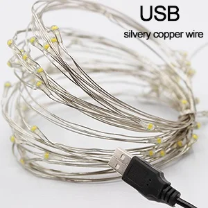 20/50/100 usb-портами и светодиодным индикатором/Батарея работает медный провод гирлянды светодиодные огни Рождество Звездное гирляндой для гирлянда/вечерние/Свадебные украшения - Испускаемый цвет: USB Power white