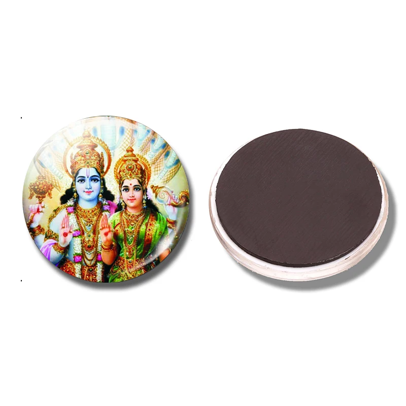 Hinduism Shakthi художественные стеклянные магнитные наклейки на холодильник 30 мм холодильник магнитный амулет Йога господин Шива Вишну Индия домашний декор