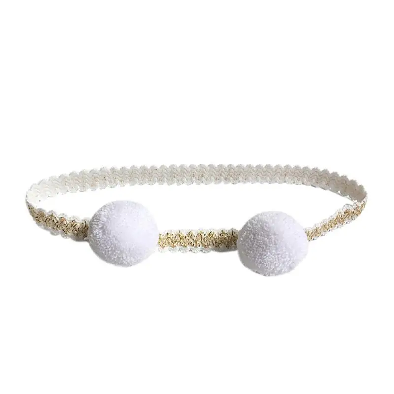 Белый Детская одежда для девочек Hairball Hairband повязка на голову тюрбан узел резинка для волос accessoriesbaby повязка на голову - Цвет: Белый