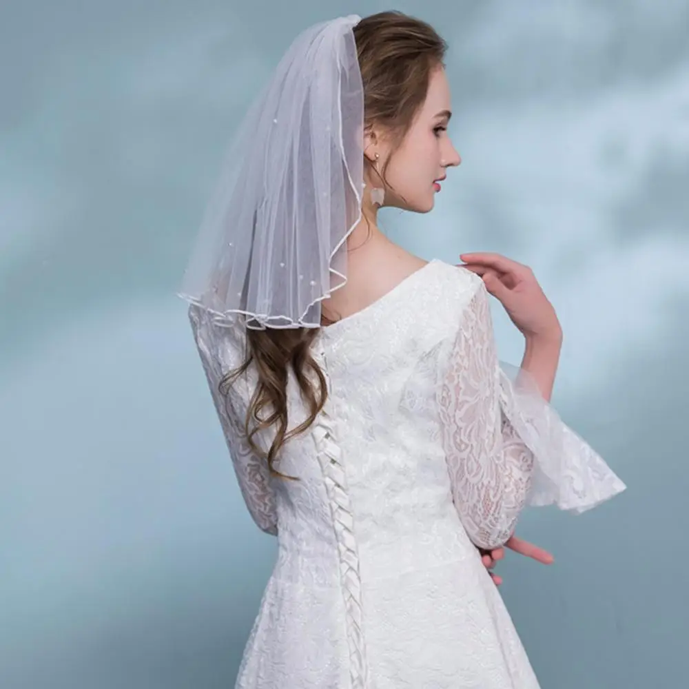 Фата свадебная Однослойная модная простая Тюлевая короткая для невесты