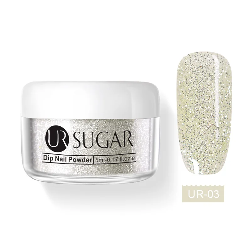 Glitter 3 Ur Sugar 5 мл голографическая погружающаяся пудра для ногтей Блестящий Блеск пыль розовый погружающийся порошки для ногтей натуральный сухой без лампы лечения украшения - Цвет: Glitter 3