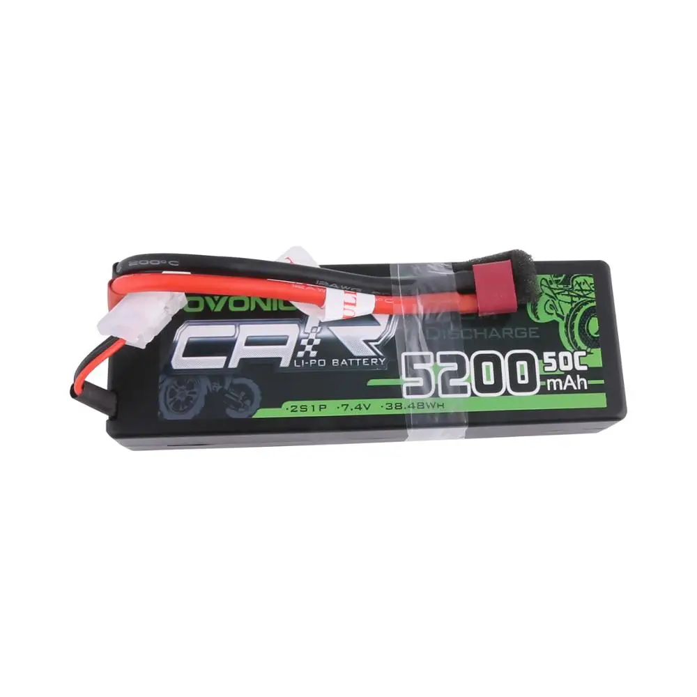 2х батарея ovoic LiPo 5200mAh 7,4 V LiPo 2S 50C-100C, Жесткий Чехол для 1/8 1/10 Bandit Emaxx Traxxas Slash HPI RC Car
