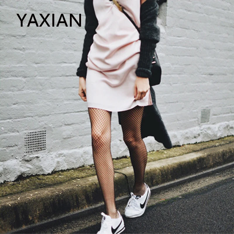 YAXIAN чулки колготки в сетку японский Harajuku личность сетка чулок полые длинный