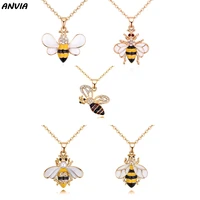 anvia 2019 hot selling bee animal necklace cute insect pendants for girl female gift jewelry valentine dropshipping