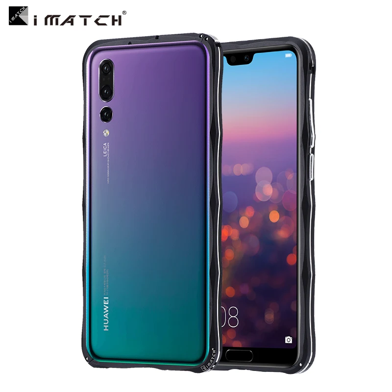 iMatch бампер чехол для huawei P20 Pro роскошный P20Pro Алмазная форма тонкий алюминиевый металлический бампер чехол для huawei P20