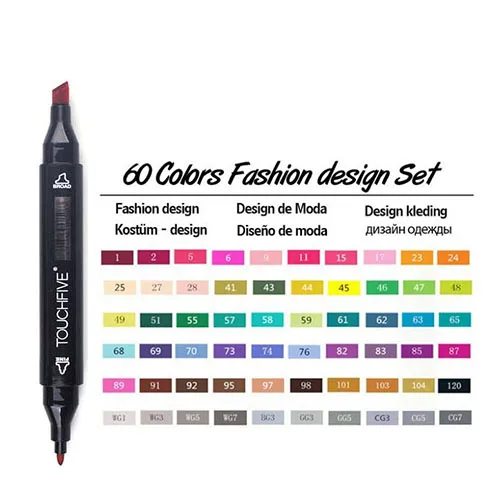 60 Colors fashion B TOUCHFIVE кисть Ручки Маркеры товары для рукоделия для манга рисунок надписи каллиграфии алкоголя набор маркеров 36/40/60/80/168 Цвета ручка - Цвет: 60 Colors fashion B