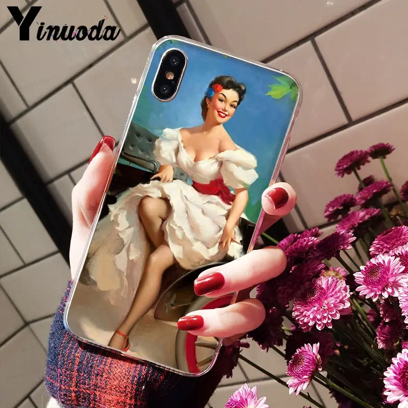 Yinuoda ретро красота 2 красочные милые аксессуары для телефона чехол iPhone X XS MAX 6 6s 7