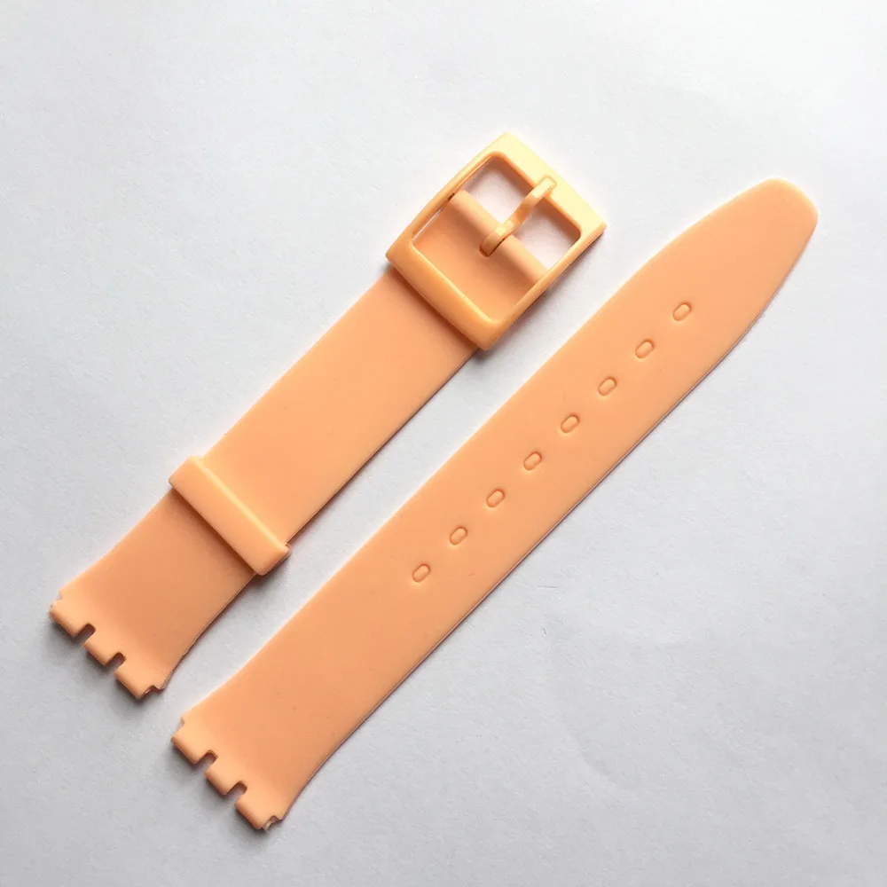 Ультра-тонкий ремешок для часов Swatch кожаный ремешок штырь на замену Пряжка 16 мм силиконовый резиновый браслет красный синий черный белый ремешок для часов
