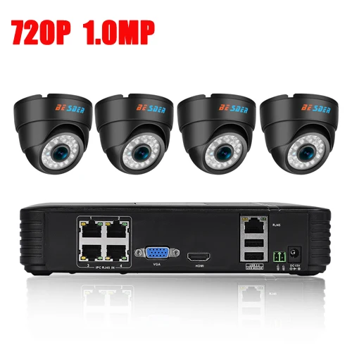 Фиолетовый Besder домашняя система видеонаблюдения 4CH IP камера безопасности PoE NVR комплект системы видеонаблюдения 1080P 960P 720P 4 купольная ip-камера PoE - Цвет: Фиолетовый