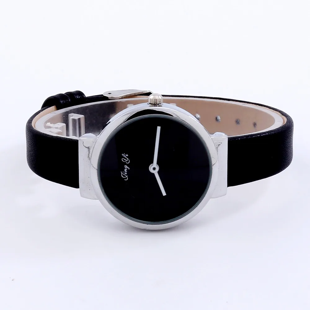 Мужские Простые Модные кварцевые кожаные Наручные часы черные белые Reloj de hombre