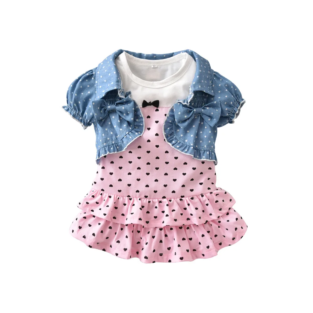 Новинка 2021 года Стильное летнее платье для маленьких девочек с черными пятнами